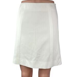Aritzia Babaton Women's White Zip Up Straight A-Line Knee Length Skirt Size 2